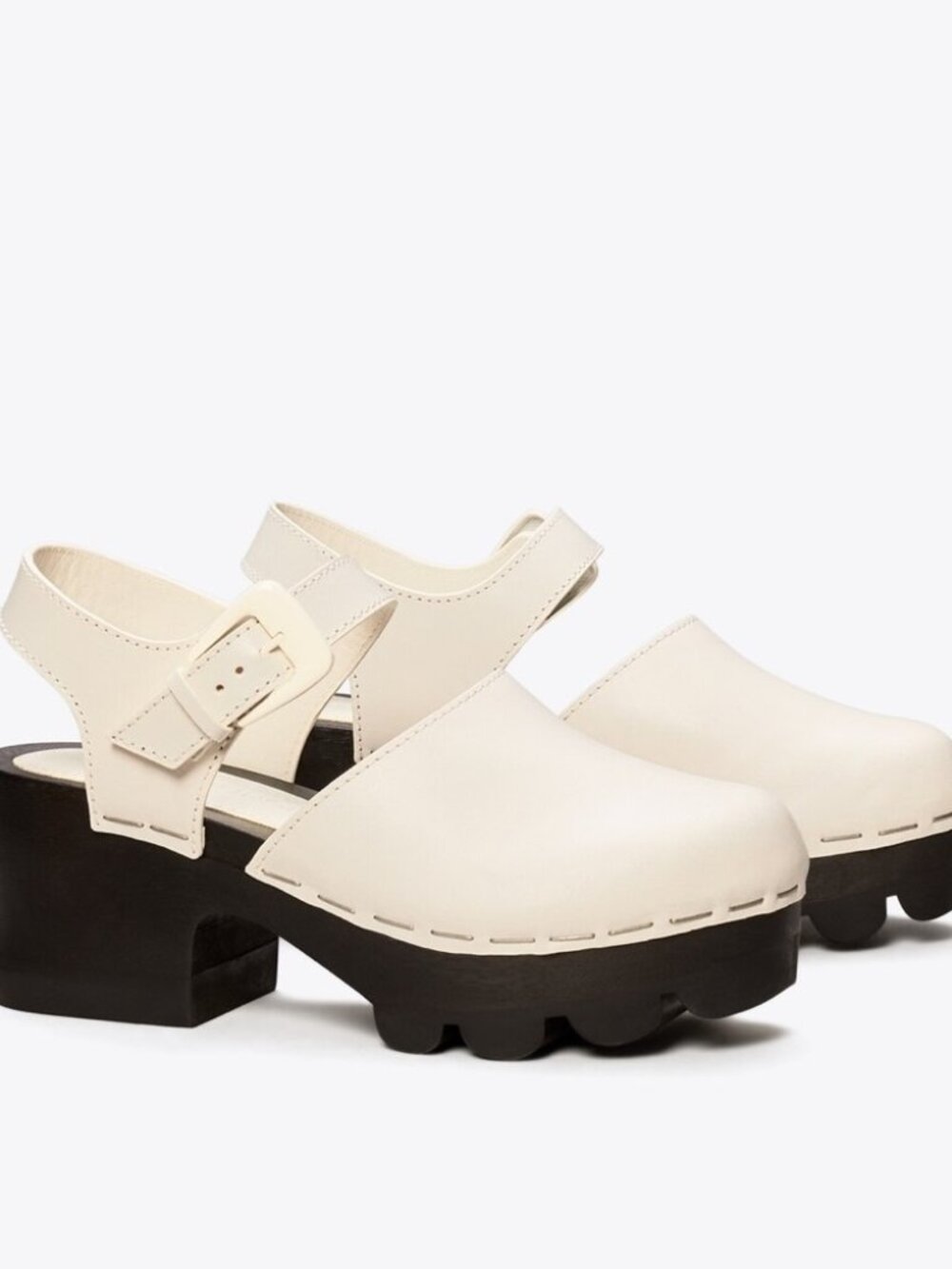 Tory Burch Lug Sole Leather Mary Jane Clog Sandals  Sz: 8